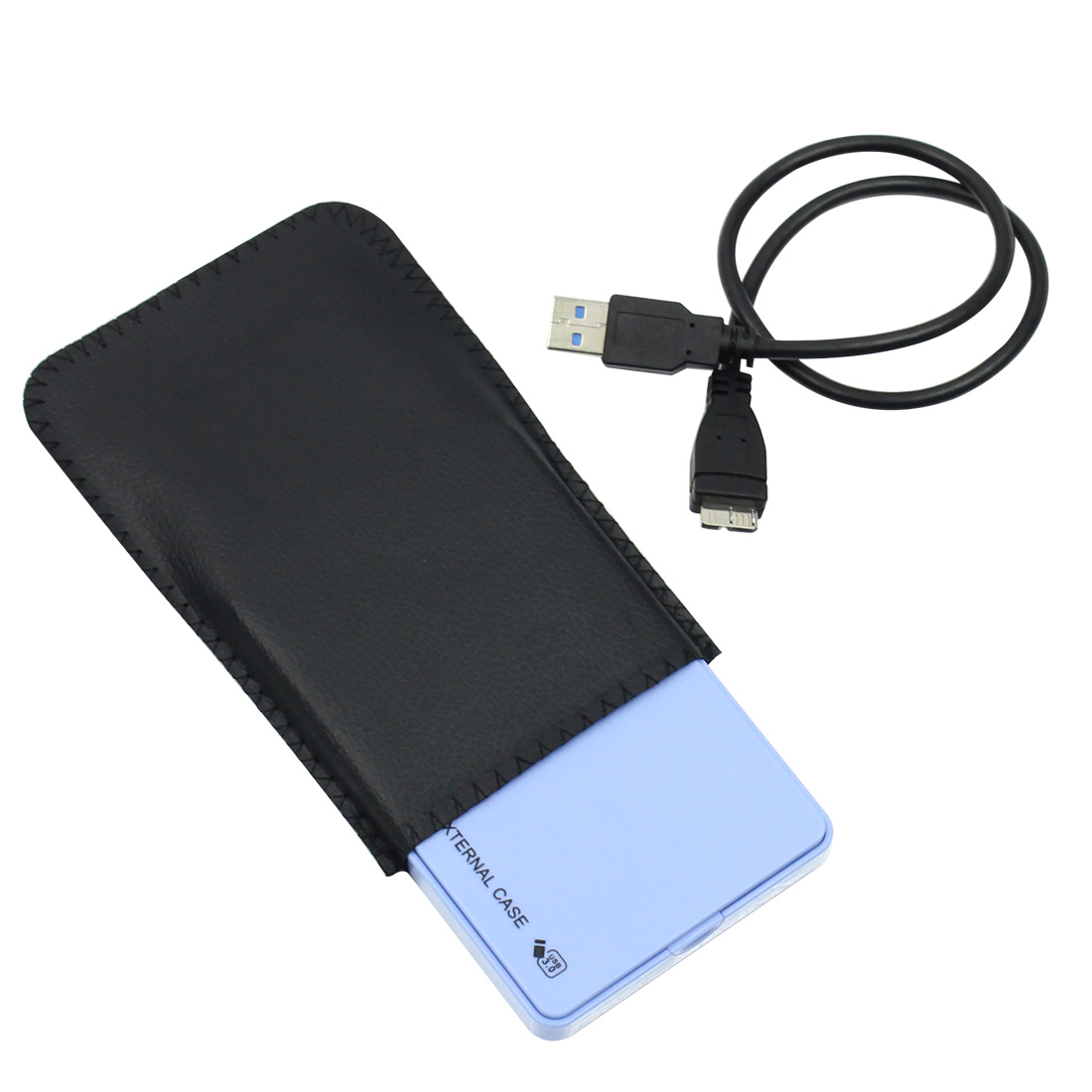2.5" USB 3.0 SATA HD Box 5Gbps HDD Hard Drive External Enclosure Case Data Transfer Backup Tool with Organizer Storage Bag