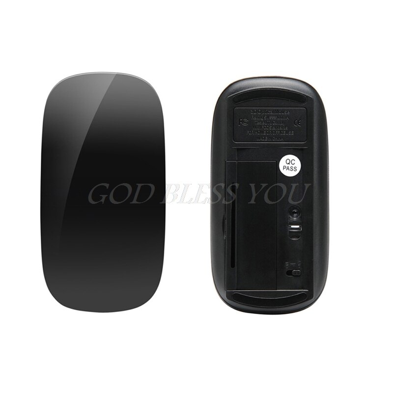 Magic Touch Mouse 2.4GHz 12000 DPI Wireless Optical Mice For Windows Mac Laptop: Black