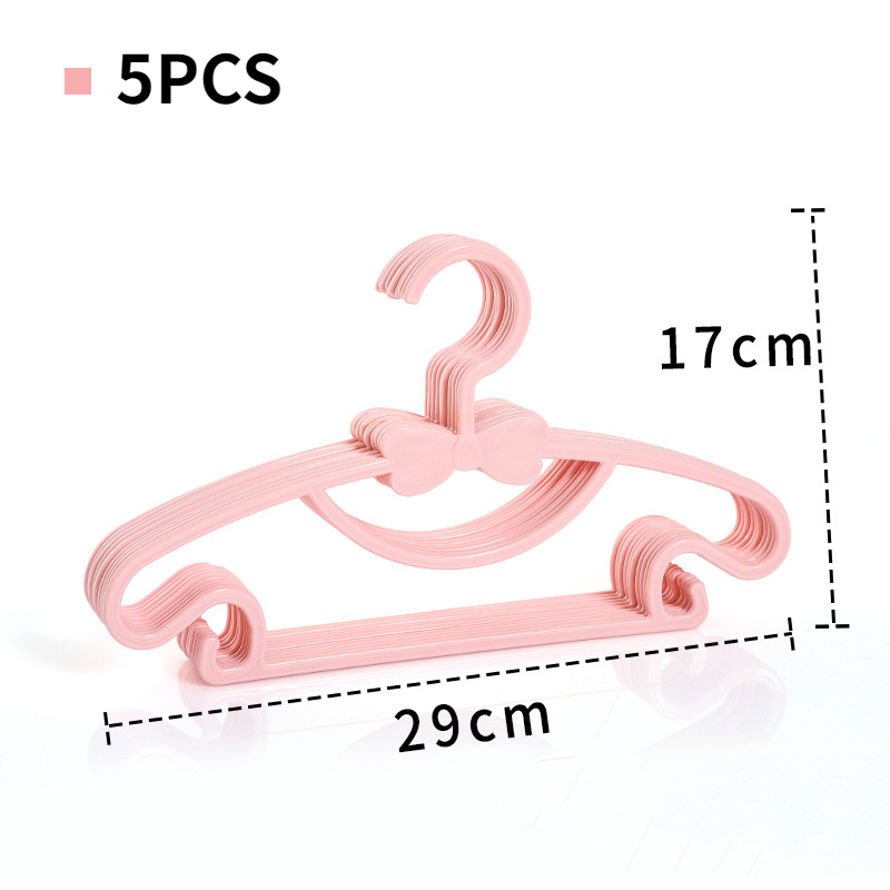 Appendiabiti per bambini appendiabiti portatili appendiabiti per bambini in plastica appendiabiti per bambini organizzatore di abbigliamento per bambini 5 pezzi: PINK 5pcs