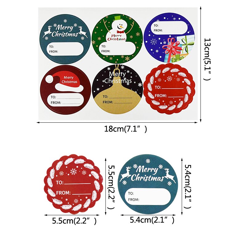5sheet/lot Merry Chrismtas Adhesive Label Sticker Christmas Name Stickers DIY Sealing Sticker Name Tag Navidad: B05
