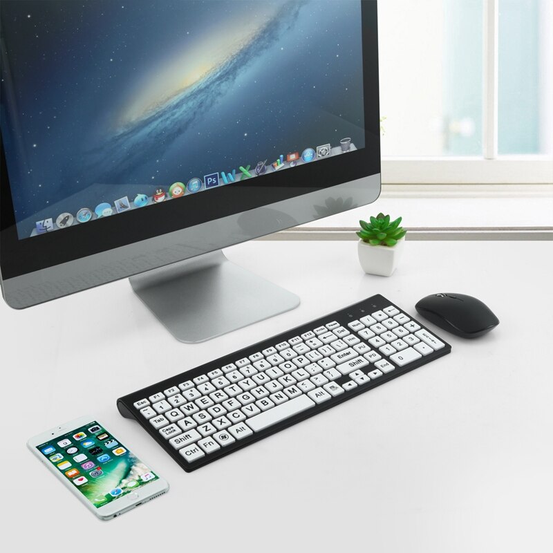 kabellos Tastatur Maus 2,4G USB Ergonomische Kompakte FlüStern Ruhig für PC Computer Notizbuch Laptop, Fenster XP/Aussicht/7/8/10