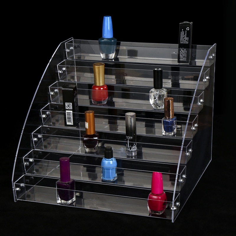 6 Soorten Acryl Nagellak Rack Tabletop Display Stand Clear Lipstick Houder Essentiële Oliën Plank Make-Up Organizer