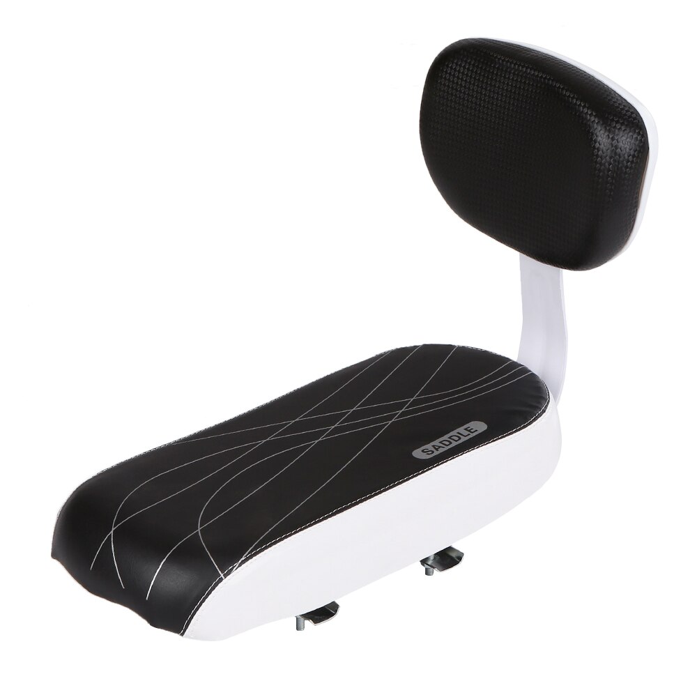 Bicycle Rear Seat Cycling Bike Bicycle MTB Back SeatPU Leather Soft Cushion Rack Seat Children Seat with Back Rest Accessiories: WHITE