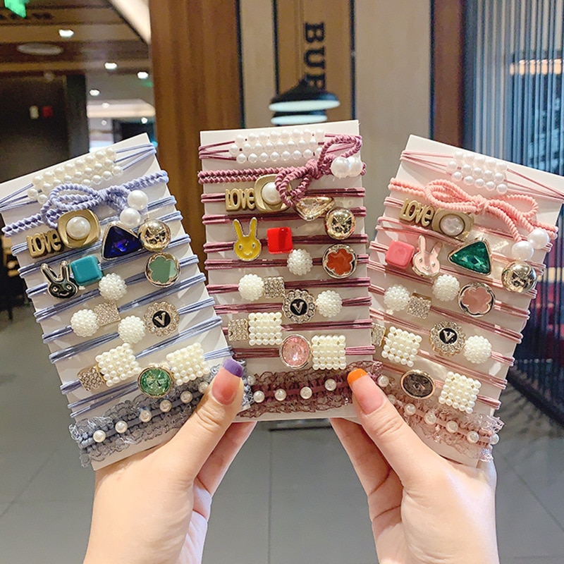 FACEINS Hair Accessories Elastic Hair Bands For Women Rubber Hair Rope Sets Female Hair Jewelry Accessories For Girls