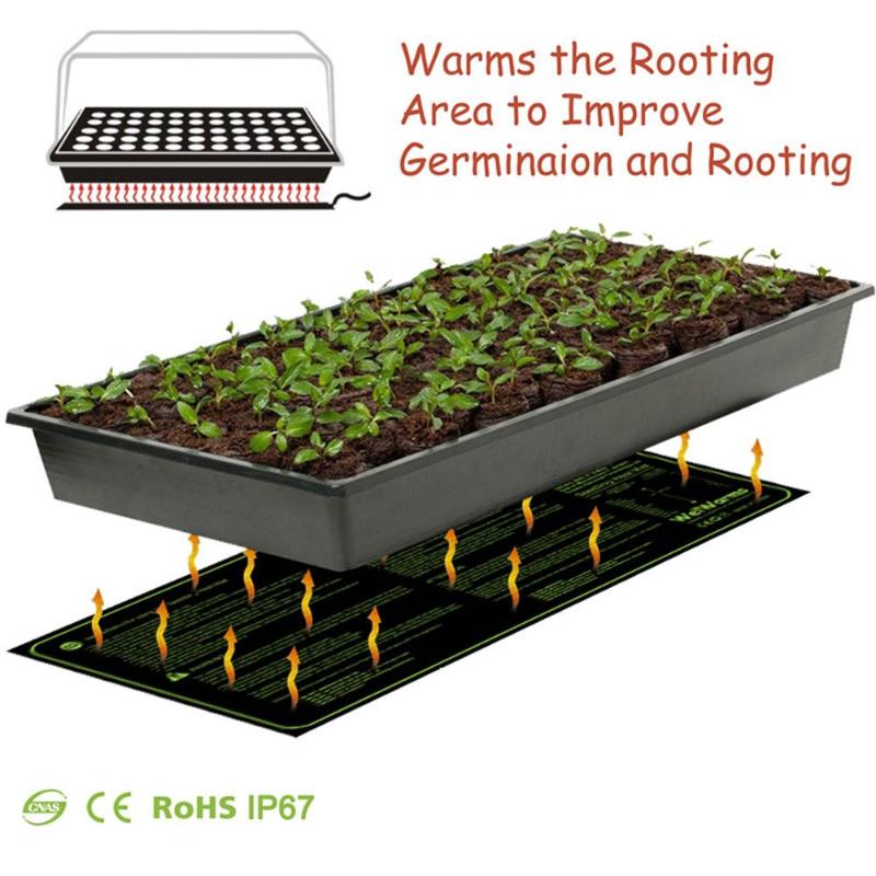 Vandtæt formering kimplante opvarmemåtte 110v/220v plantefrø spiring klon børnehave opvarmning pad 50 x 25cm haven forsyninger