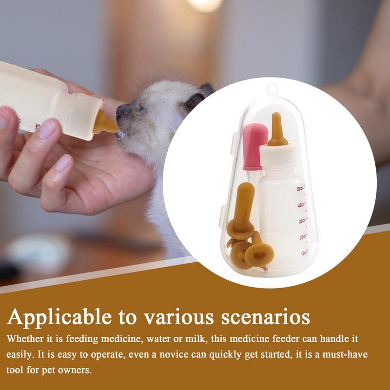 Kit de biberón para mascotas con estuche de almacenamiento, biberones de lactancia para gatitos, alimentador de leche para cachorros, animales pequeños, recién nacidos, perros y gatos