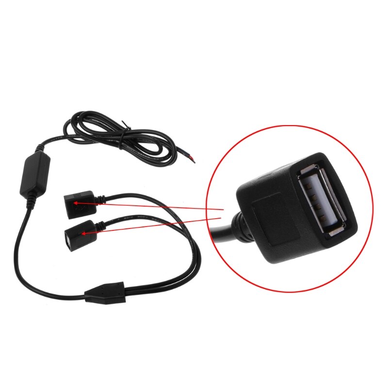 Car Charger Dual USB Female Plug 12V to 5V 3A DC to DC Power Supply Converter For DVR