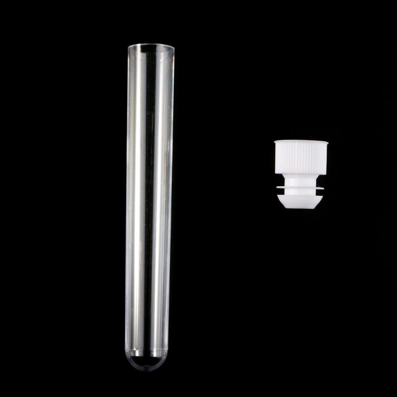 10 Stks/pak 15X100 Mm Transparant Plastic Test Tubes Lab Test Tool Met Schroefdop