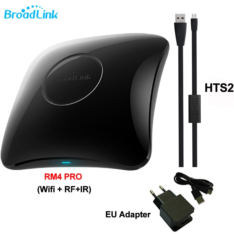 Broadlink RM4 Pro Wifi Ir Rf Smart Home Universele Afstandsbediening HTS2 Temperatuur En Vochtigheid Sensor Werken Met Alexa Google: EU RM4 PRO HTS2