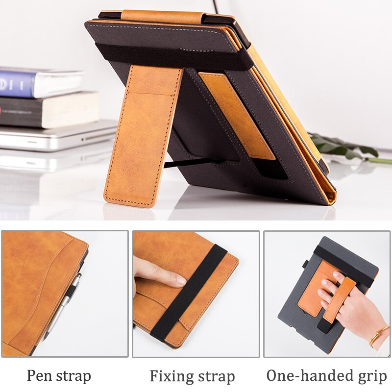 Stand Case for PocketBook 623/624/625/626 Plus/640/641 e-Reader - Premium PU Leather Sleeve Cover with Hand Strap