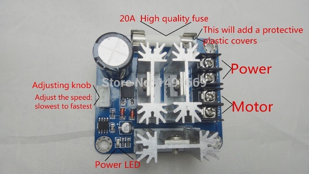 DC6V-90V 15A Pulse Width Pwm Dc 12 Volt Mini Motor Speed Controller Switch Driver Elektronische Diy Motoren