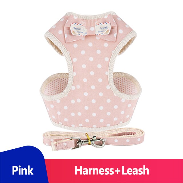 Conjunto de arnés y correa para gato, chaleco para cachorro y gatito, accesorios para mascotas, banda para el pecho: Pink / S    2kg-6kg