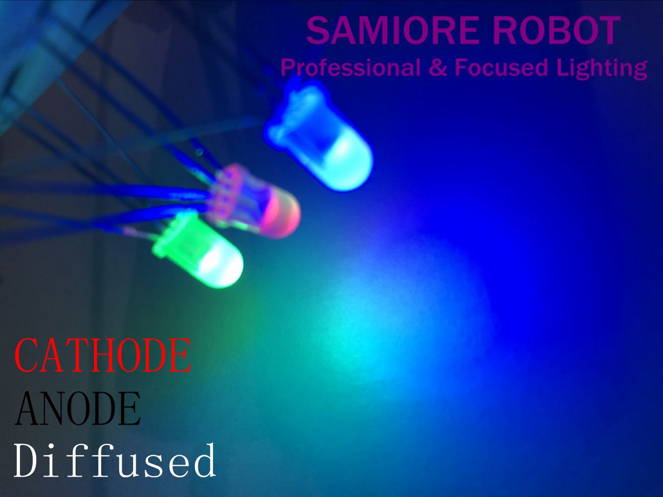 100 st 5mm 4 stift rgb led vanlig anod/katod trefärgade emitterande dioder diffusa 5mm fullfärgs led rgb röd/grön/blå