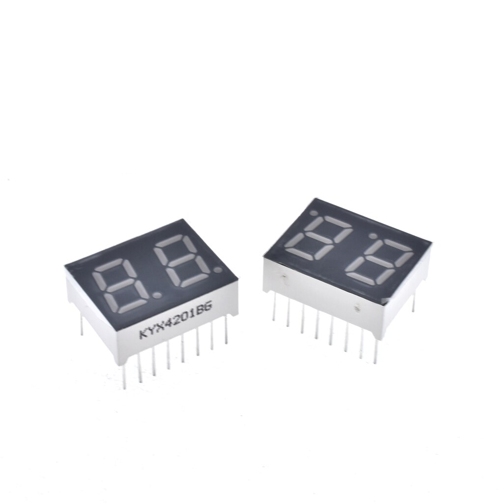 Cátodo/ánodo común, pantalla LED de 7 segmentos, 0,4 pulgadas, rojo/amarillo, verde, tubo Digital de 2 bits, 16 Pines, tubo Digital LED