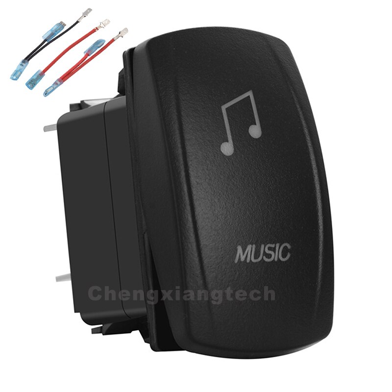 Music Red Led 12v/24v Toggle Rocker Switch 5 Pins SPST ON/OFF + Jumper Wires Set For Car Boat Truck Waterproof