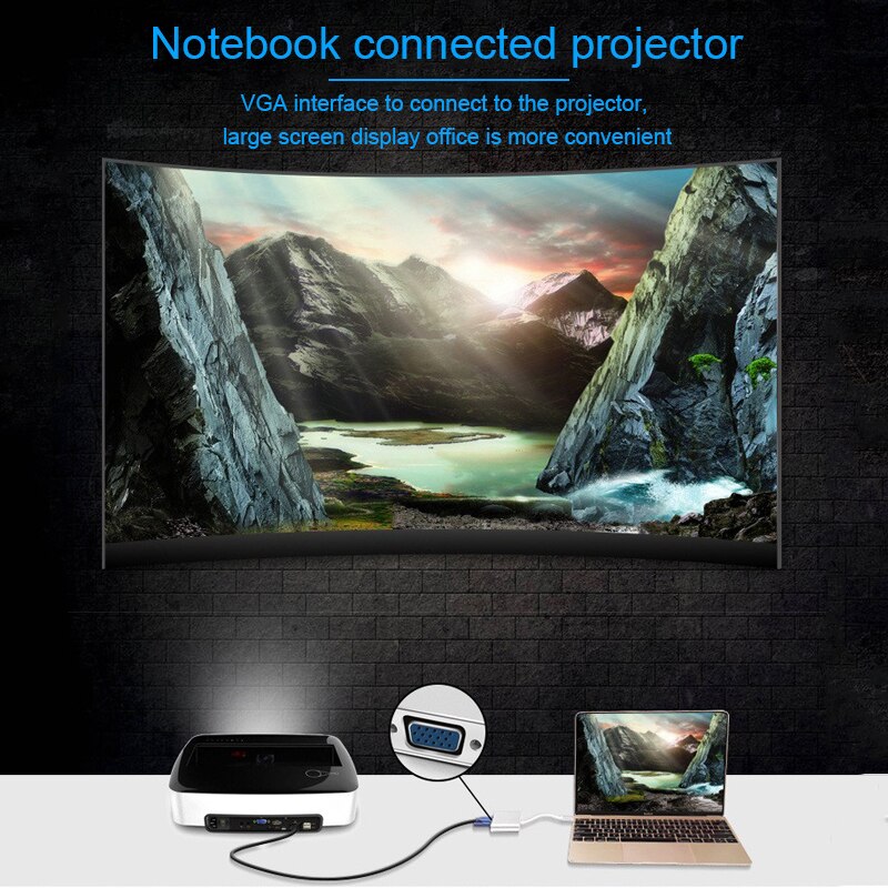 Basix Typ C zu Weiblich VGA Adapter Kabel USBC USB 3,1 zu VGA Adapter für Macbook 12 zoll Chromebook Pixel lumia 950XL Usb C Hub