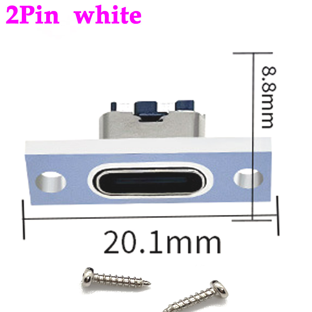 1-10 Uds conector USB tipo C 3,1 tipo C 2 pines 4 pines conector hembra puerto de carga USB 3,1 tipo C enchufe con placa de fijación de tornillo: Naranja / 10-19 Unids