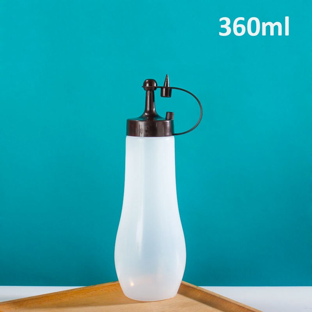 250/360/480/720ml bouteille de compression avec bouchon pour Ketchup moutarde Mayo Sauces chaudes huile d'olive Condiment presser bouteille outils de cuisine: 360ml-Brown