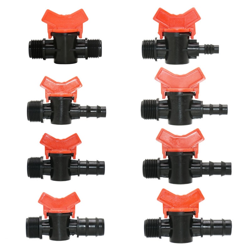 Grifo de jardín con válvula de control de lengüeta, manguera de riego en miniatura de 1 pulgada, conector rápido, macho a 1/2, 3/4, 3/8, 1/2, 3/4, 1 Uds.