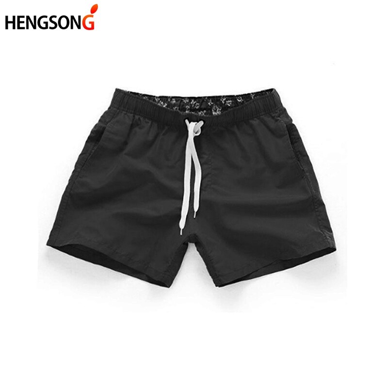 HENGSONG Summer Man Briefs Mid Waist Beach Short Pants Straight Drawstring Surf Shorts Four Colors S-2XL Briefs Men