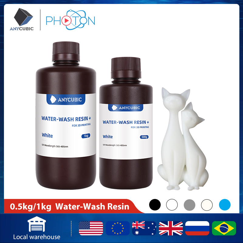 ANYCUBIC Water-Wash 3D Printer Resin Water-Washable High Precision Low odor And Low Viscosity for LCD resin 3D printers Photon