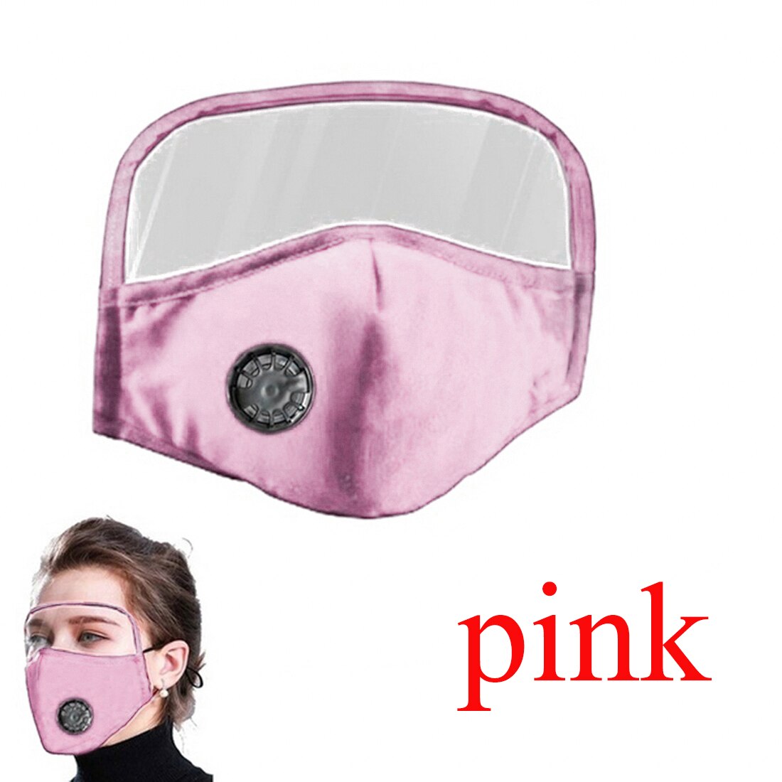 I lager andningsbart munskydd för utomhussport cykling unisex munskydd tvättbart mondkapje: Rosa