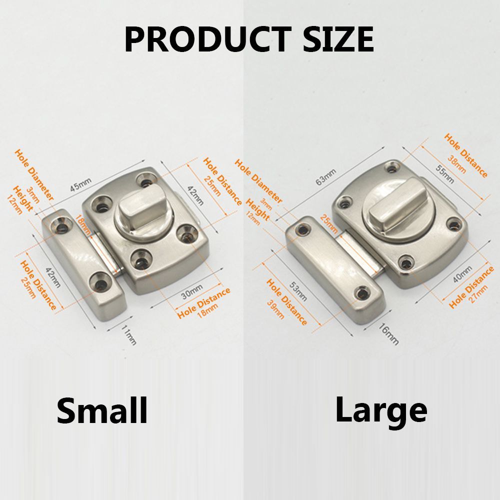 Universal Door Latch Sliding Door Lock Rotatry Switch Gate Latch Zinc Alloy Door Bolt with Mounting Screws Home Security