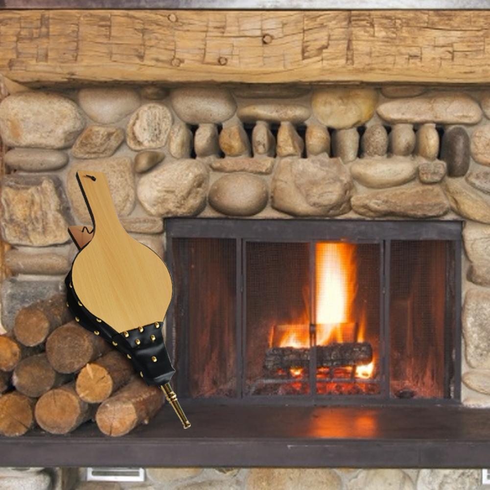 Nouvelle cheminée soufflet manuel grand souffleur d'air MDF cheminée outil pour Camping en plein Air barbecue Grill cheminée: Yellow