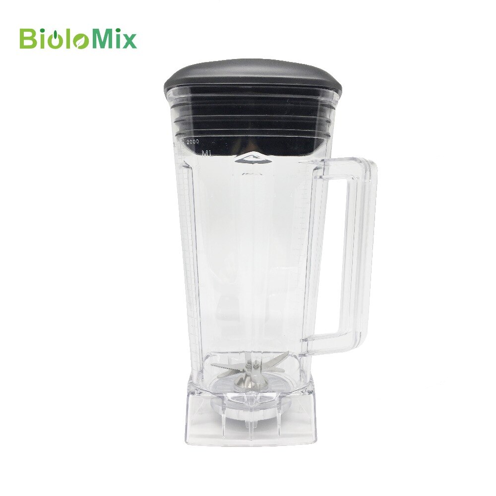 Commercial blender spare parts, BPA free, 2L, square container, jar, jar, CUP, bottom with toothed lid for smoothies