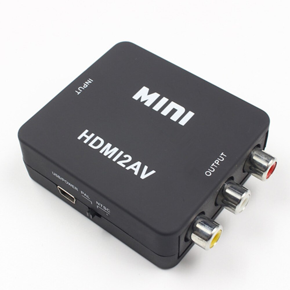 HDMI TO AV Scaler Adapter HD Video Composite Converter Box HDMI to RCA AV/CVSB L/R Video 1080P Mini HDMI2AV Support NTSC PAL