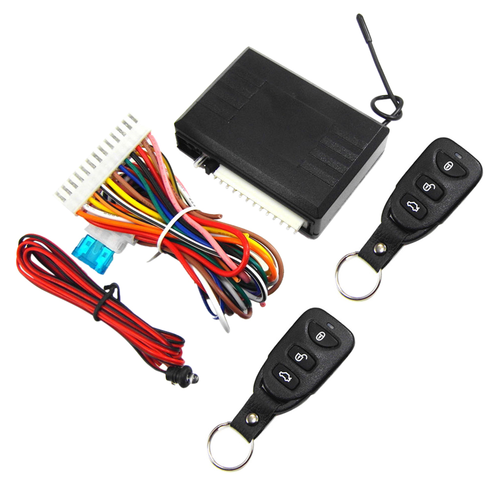 Universal Car Alarm Security System Keyless Entry + 2 Remote Control Burglar