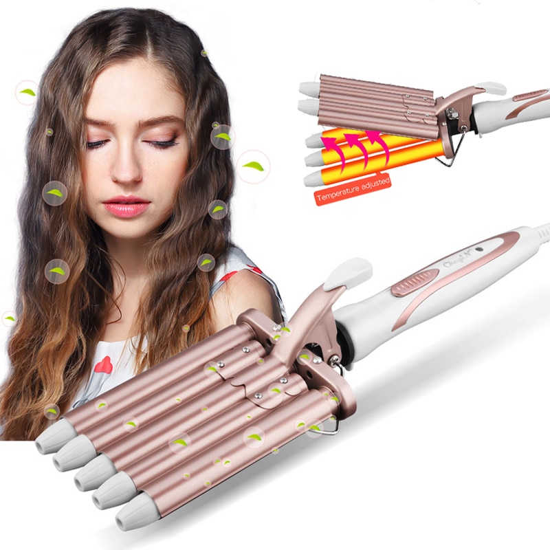 CkeyiN 5 Barrels Hair Curler Ceramic Negative Ion Curling Iron Electric Waver Fast Heating 16MM Hair Stying Tool