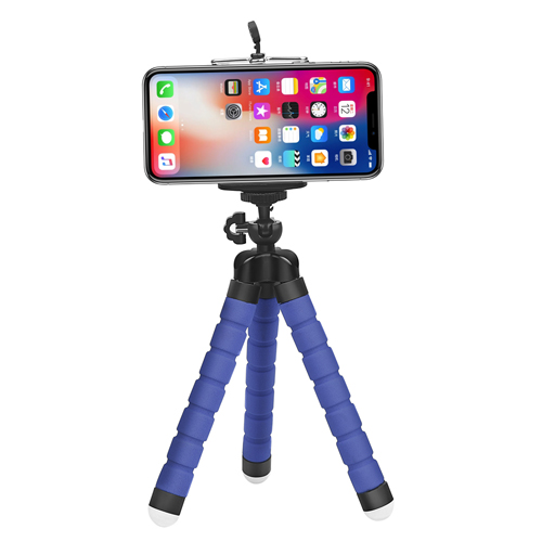 SCHIETEN Flexibele Octopus Statief Voor Gopro Xiaomi Yi 4K SJCAM Dslr Met Mobiele Telefoon Clip Tablet Stand Mount Voor mobiele Telefoon: Blue