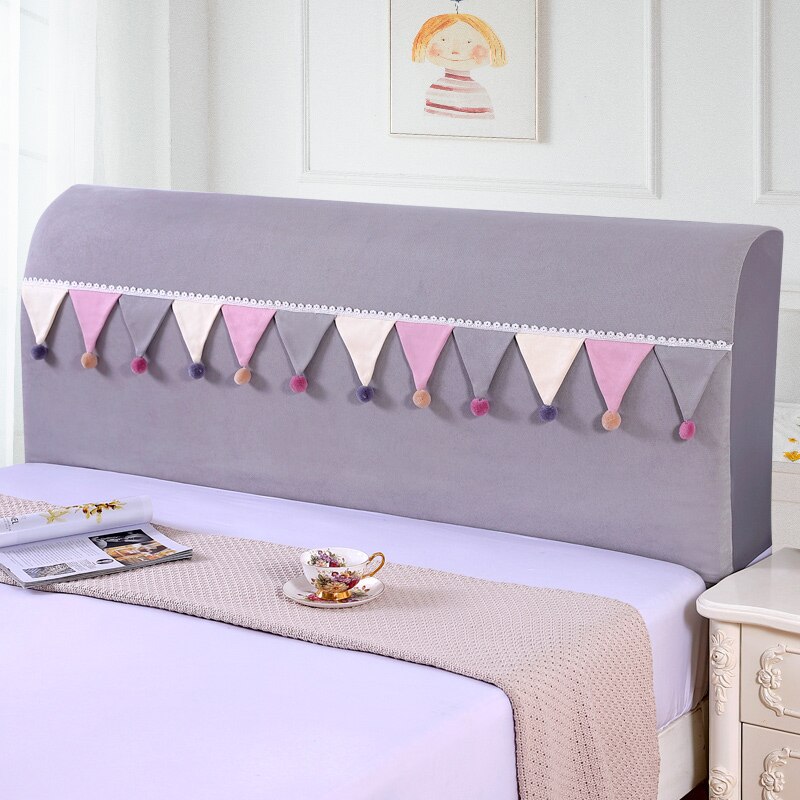 Full Fabric Bedside Cover Soft Package Simple Cartoon Princess Style Bedside Cover Comfortable Fabric Easy To Clean Home Decor: san jiao qi fen se / 120 x 65 cm