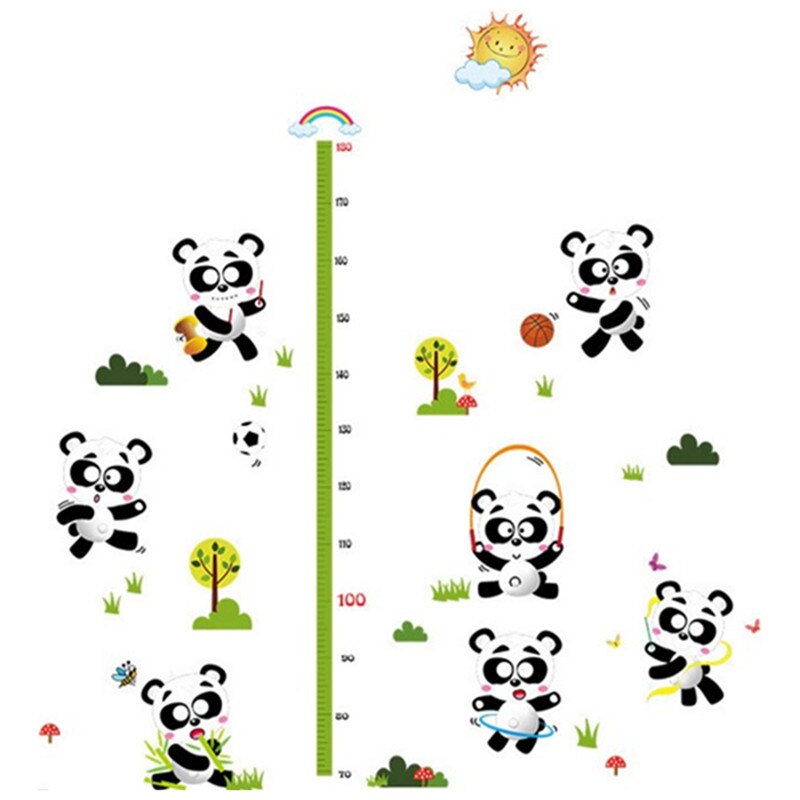 170cm Fire-engine Ladder height stickers cartoon Animal Fireman 3d vinyl wall decals kids room baby growth chart mural 90*60cm