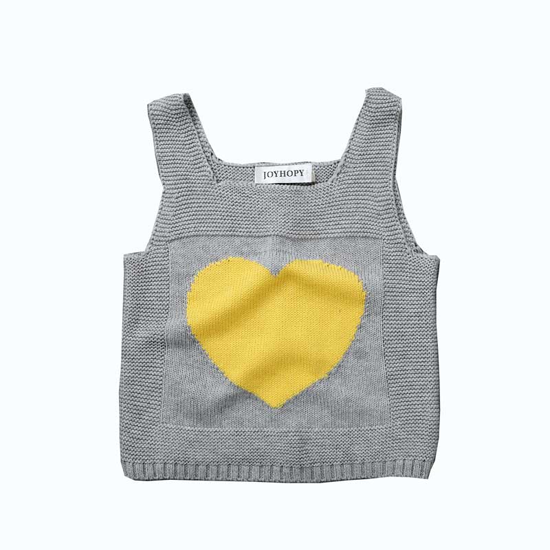 Boys Girls Vests Kids Clothes Knitting Heart Children Clothing Girl Waistcoat Spring Autumn Casual Baby Boys Vest: Gray / 18M