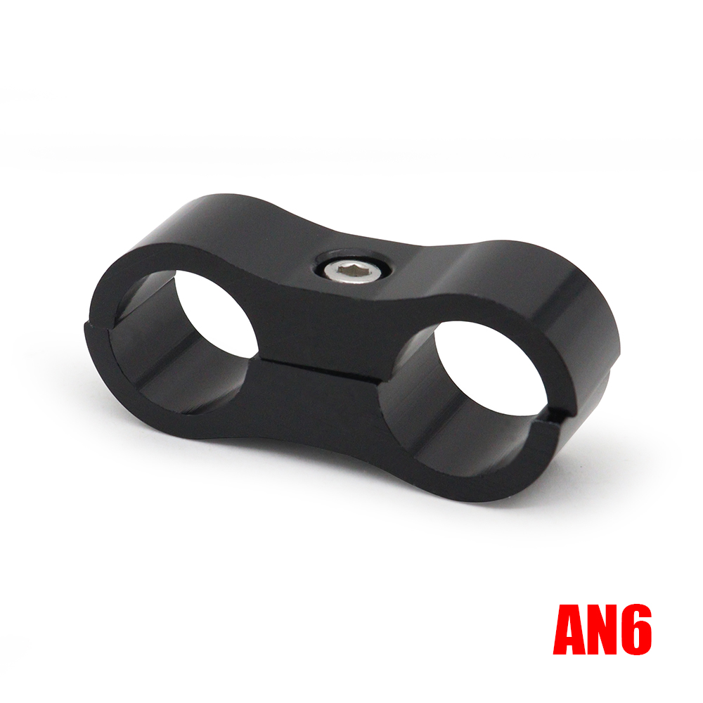 AN4 AN6 AN8 AN10 AN12 abrazadera de línea de manguera de goma trenzada, separador de línea anodizado de aluminio, Kit de abrazadera divisora, negro/rojo/azul: Naranja