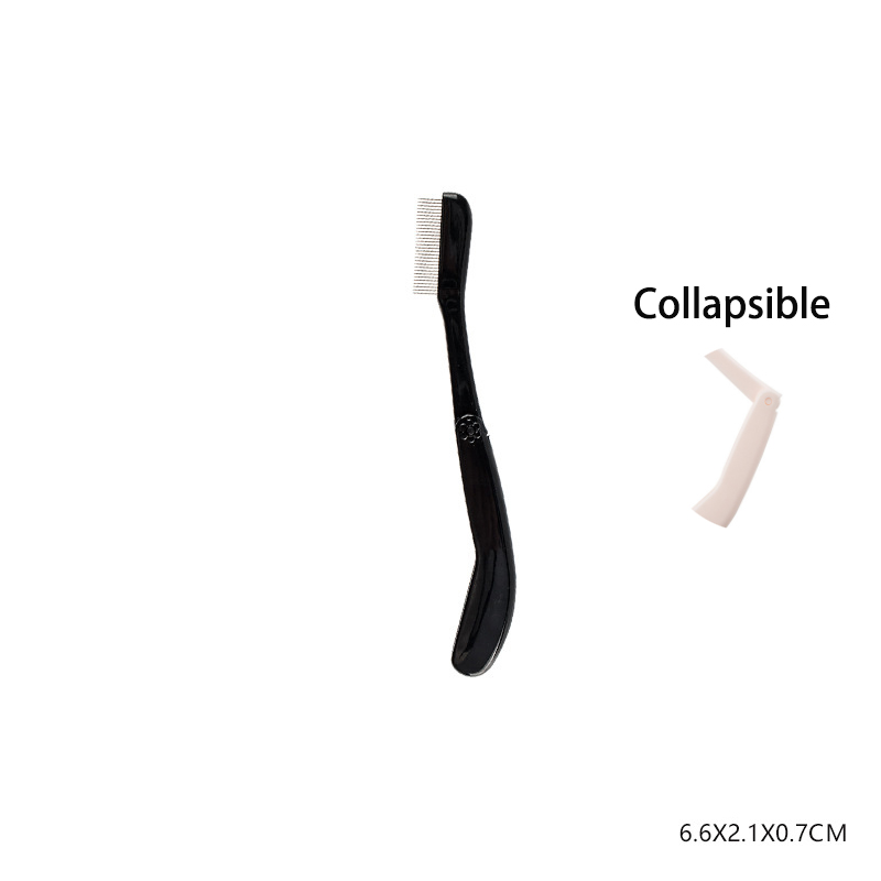 1 Stuks Zwart Opvouwbare Wimper Borstel Kam Schoonheid Make-Up Lash Separator Roestvrij Staal Wimper Krultang Mascara Curl Cosmetisch Hulpmiddel: GRIJS