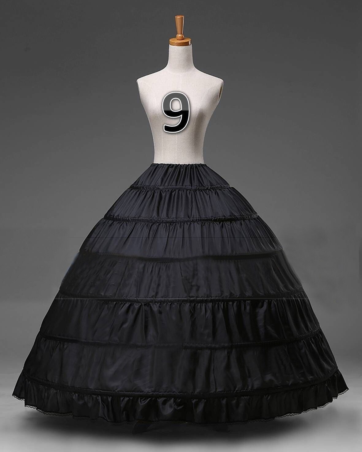 Schwarze Braut Petticoat Krinoline Unterrock Band/Hoopless/Meerjungfrau/Fishtail: 9