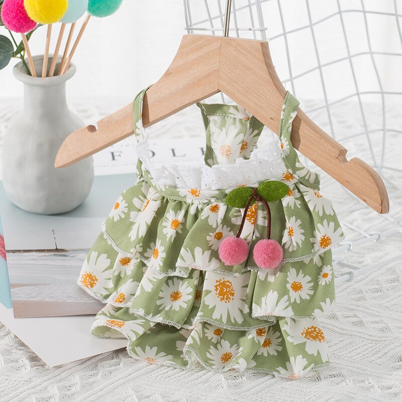 1pcs Summer Dog Dress Small Floral Daisy Princess Dress Dog Wedding Party Dresses Clothes Pet Dress Pet Clothing Puppy Clothes