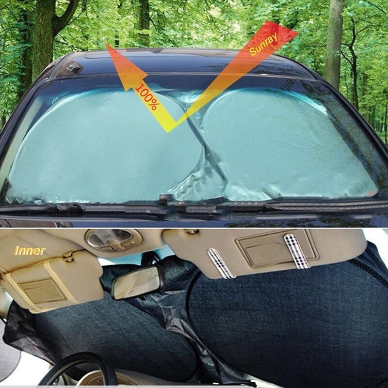 Cover Sunshade Vehicle Folding 150*70 cm Summer Sun Shade Full Set for Front Window Foldable Windshield