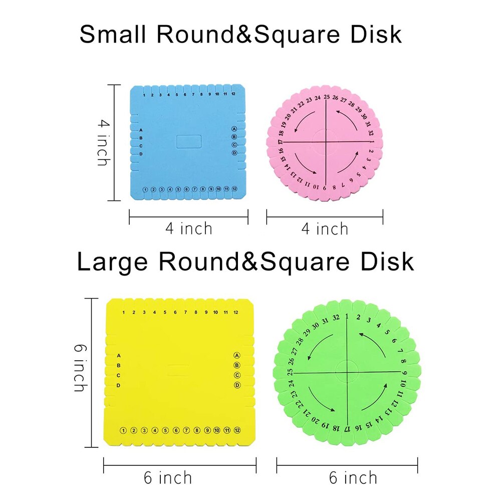4pcs Multicolour Kumihimo Disks Set Kumihimo Beading Cord Disc Disk Hand Bracelet Knitting Tools Household Braided Weaving Board