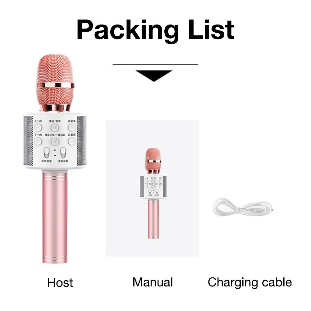 Wireless Karaoke Microphone Portable Handheld USB Microphone Karaoke Mic Bluetooth Stand Mic Studio Recording