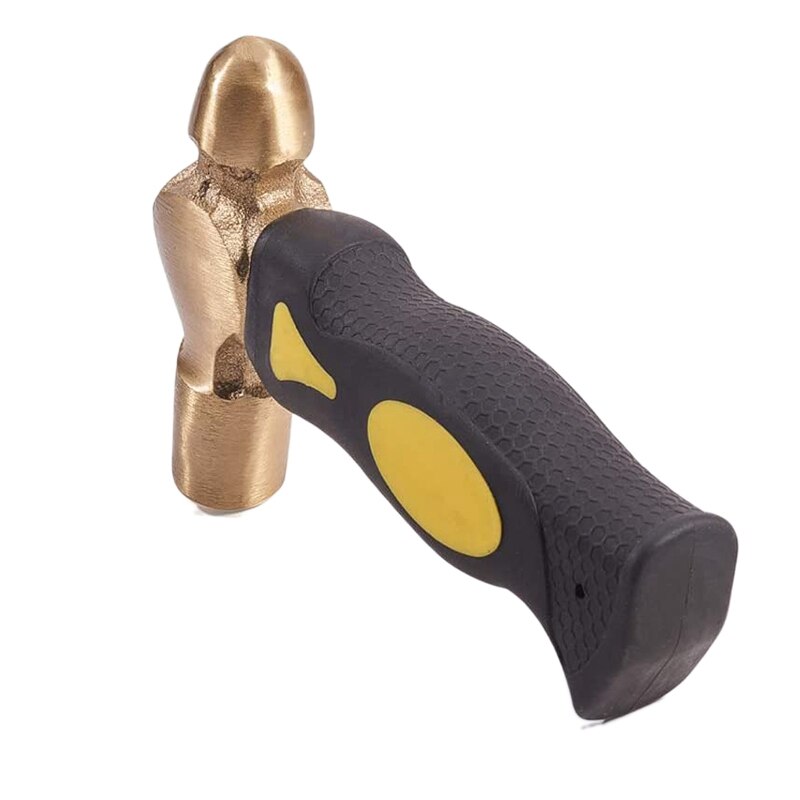 1Lb Brass Metal Stamping Hammer Double-Face Mallet Heads Brass Hammer with Iron Anvil for DIY Crafts Arts Jewelry Making