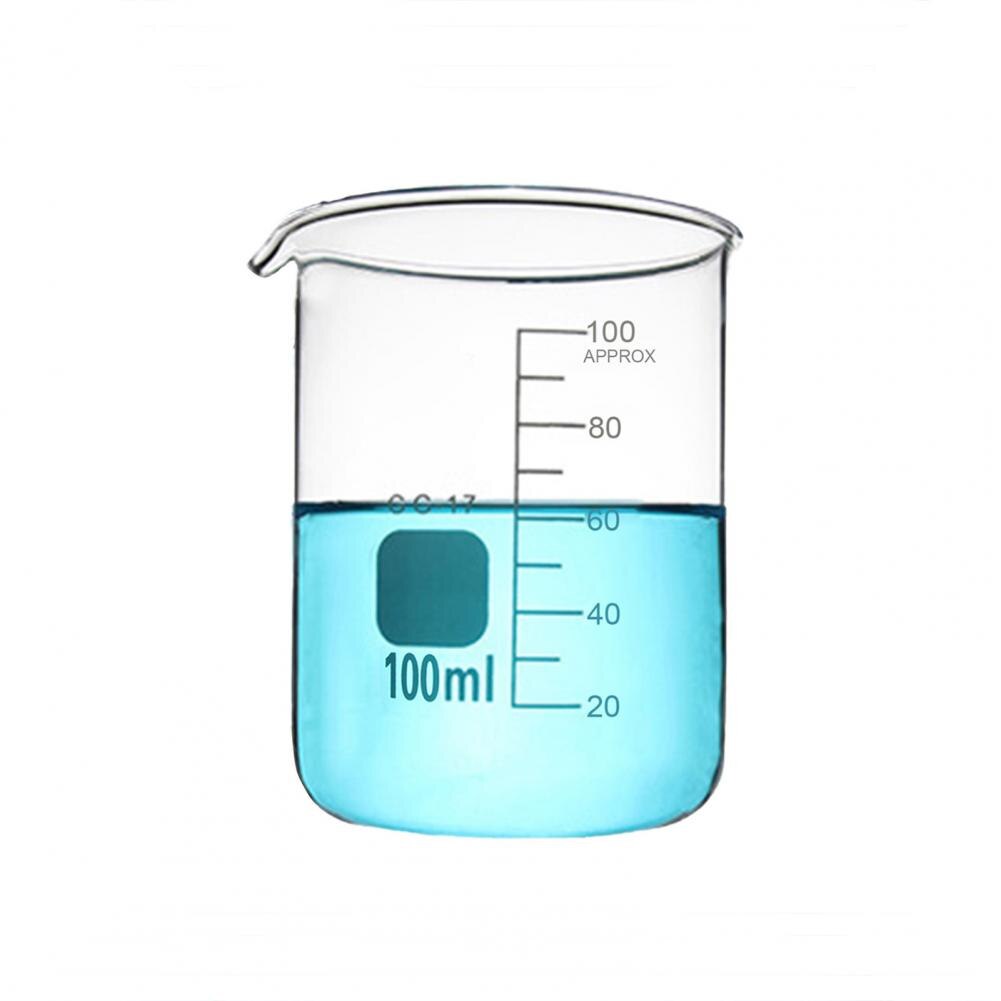Transparent Heat Resistant Glass Beaker Scale Thicken Measuring Cup for Lab: 100ml