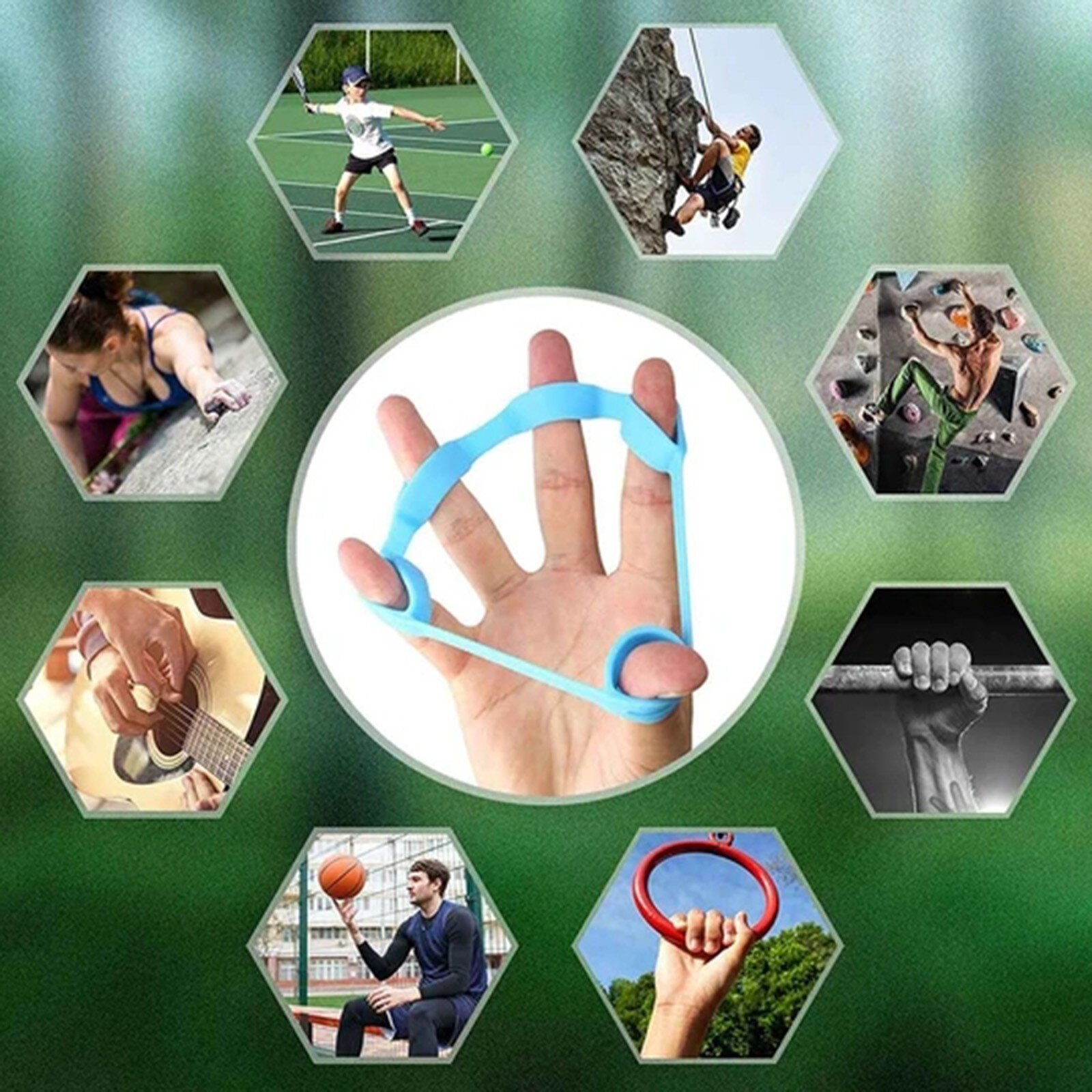 Finger Grip Silicone Ring Exerciser Antistress Resistance Band Fitness Stretcher 3 Levels Finger Sensory Toy for Autism ADHD