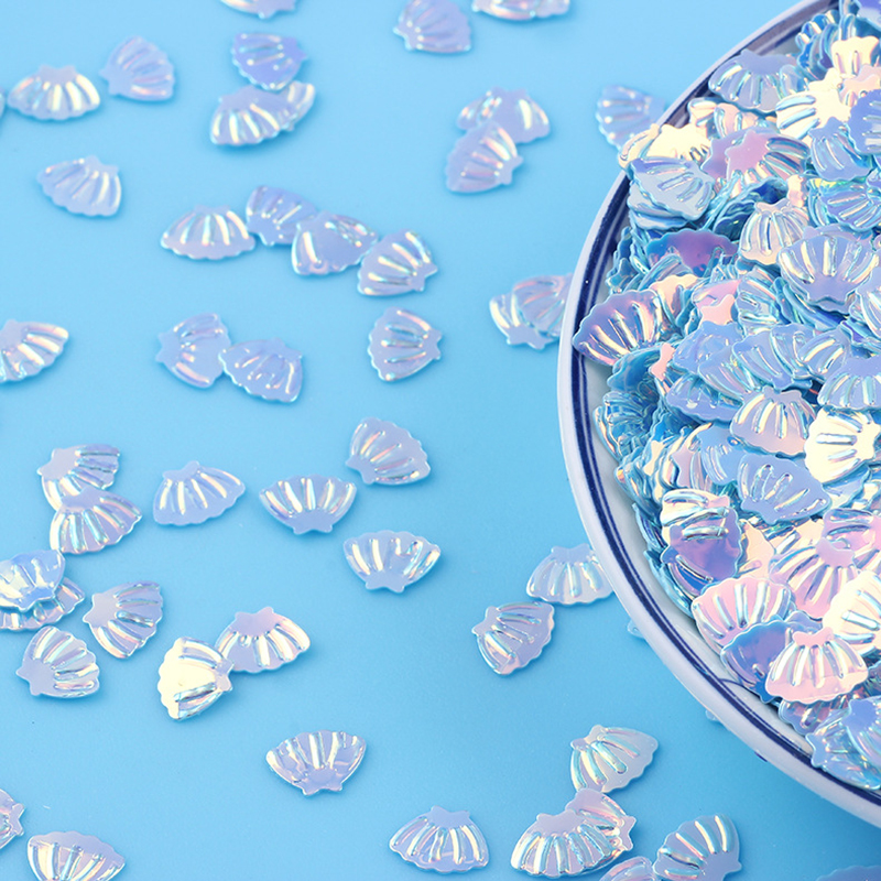 Confeti de concha brillante de sirena para niñas, decoración de mesa de cumpleaños con tema de sirenita, confeti morado iridiscente bajo el mar