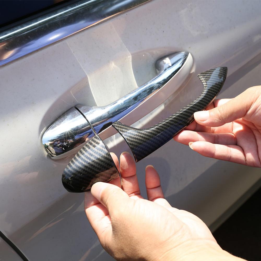 Manija de puerta Exterior cromada para coche, pegatina embellecedora para Mercedes Benz Clase C W205 GLC X253 E Class W213, 4 Uds.