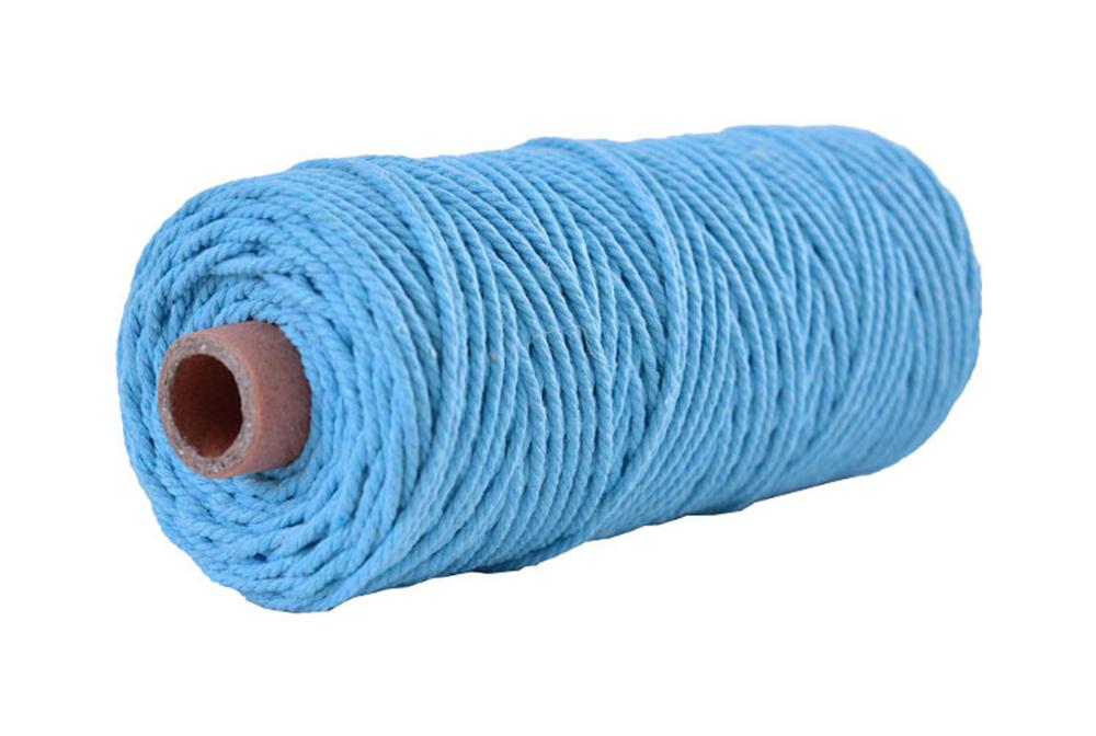 2mm diy knutsel macramé touw touw kleurrijk katoenen gedraaid koord 100 meter: Lichtblauw