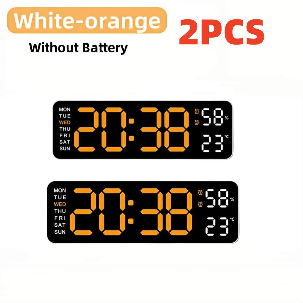 Clock Timer /kitchen/Learning Timer - Battery & USB Powered Dual Alarm Clock ，Temperature， Calendar, Auto-Dim: Brown